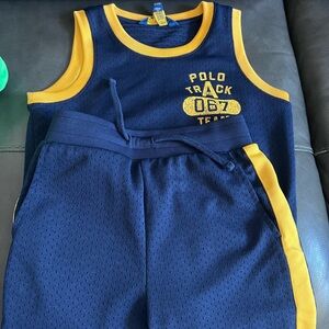Polo by Ralph Lauren Navy and Yellow Kids Tank Top Set